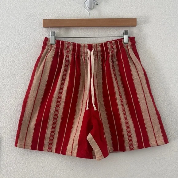 Graziano and Gutierrez Red And Tan Shorts Cotton RARE Small/Medium/Large Woven - Picture 3 of 12
